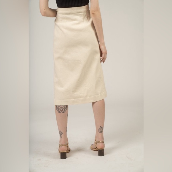 NWT Micaela Greg Natural Denim Wrap Skirt - Picture 9 of 16